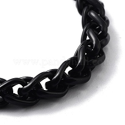 Bracelets de chaînes de corde en alliage avec tête de crâne pour femmes et hommes&nbsp;BJEW-L684-004EBP