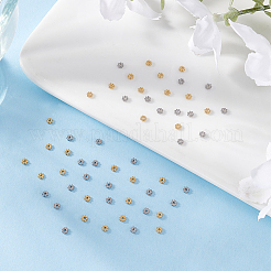 60 шт. 2-х цветные разделительные бусины из нержавеющей стали 304&nbsp;STAS-HY0001-49