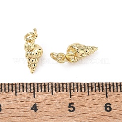 真鍮製チャーム  巻貝の形をしたチャーム  ラックめっき  長持ちメッキ  鉛フリー＆カドミウムフリー  18KGP本金メッキ  13x5x5mm  穴：1.5mm&nbsp;KK-D289-52B-G