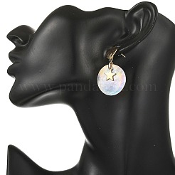 Ohrstecker aus Messing mit Anhänger für Damen&nbsp;EJEW-JE07336