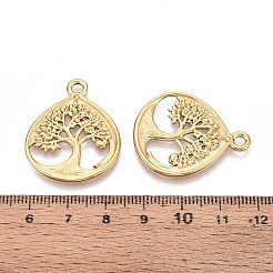 Каплевидная подвеска из нержавеющей стали 304 с деревом жизни STAS-T067-35G