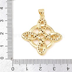 Pendentifs avec zircon cubiques à micro-pavés en laiton&nbsp;KK-Z145-05G-01