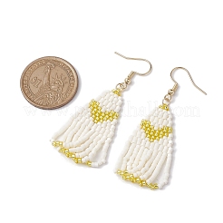 Серьга-гвоздик из нержавеющей стали 304 со стеклянным подвесом&nbsp;EJEW-MZ00179-02