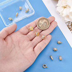 12 шт. 12 стиля латунных трубчатых дужек с микропаве из кубического циркония KK-PH0013-23