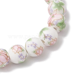 2 bracciale elastico in porcellana e ceramica con perline rotonde&nbsp;BJEW-JB12091