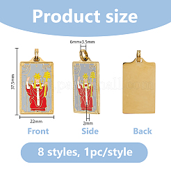8 шт. 8 стиля Таро 304 нержавеющая сталь эмалированные подвески&nbsp;STAS-DC0017-30