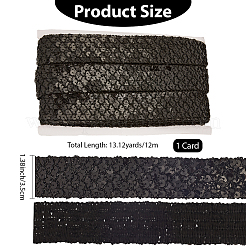 Полиэстер с кружевной отделкой в виде пайеток&nbsp;OCOR-WH20073-01D