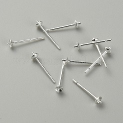 Messing Perlenbecher Ohrstecker Zubehör&nbsp;LS-STER-WH0013-02