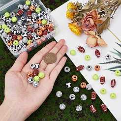 140шт 7 стиля непрозрачные акриловые бусины&nbsp;SACR-PH0006-09