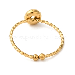 304ステンレススチールオープンカフリング  女性のためのジュエリー  18KGP本金メッキ  アルファベットのO  内径：19mm  文字：1mm&nbsp;RJEW-K261-02G-O