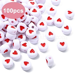 100 шт. Непрозрачные акриловые бусины&nbsp;MACR-YW0003-79A