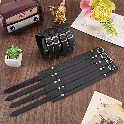 1 bracciale in cordino di pelle PU vichingo&nbsp;BJEW-CL0001-46B