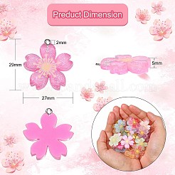 24шт 12 цвета подвески из полупрозрачной смолы RESI-CJ0002-50