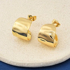 Латунные серьги-гвоздики в форме буквы С EJEW-F389-24G