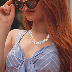 30 шт. непрозрачные акриловые бусины с УФ-покрытием&nbsp;OACR-YW0004-20