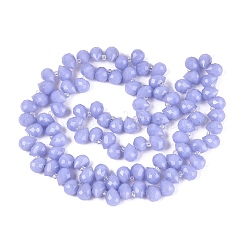 Abalorios de vidrio jade de imitación hebras&nbsp;GLAA-Q116-01A-E01