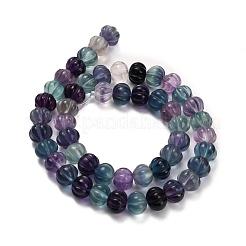 Нити резных бусин из натурального флюорита G-L634-O02-01