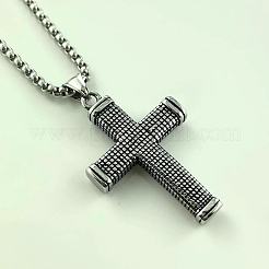 Стильные ожерелья с подвеской-крестом из нержавеющей стали 304 для мужчин GA9172