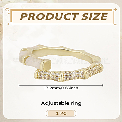 1 шт. латунные бамбуковые манжетные кольца&nbsp;RJEW-LP0003-50