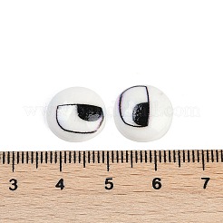 白と黒のフラットラウンドい漫画の樹脂カボション  目  13x4mm&nbsp;LS-CRES-Q009-01C
