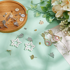 20 шт. 2 стиля латунных сережек-гвоздиков&nbsp;KK-BBC0015-13