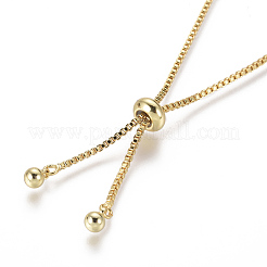 Регулируемые латунные браслеты из микропаве из циркония и боло BJEW-F404-01A-G