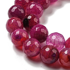 Chapelet de perles en agate veinées de dragon naturel à facettes&nbsp;G-F447-12mm-P01