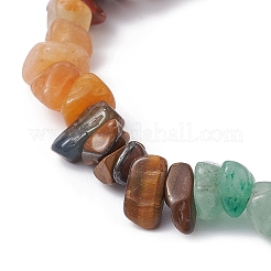 Chakra-Perlenarmbänder aus natürlichen Edelsteinsplittern für Damen&nbsp;BJEW-JB09864