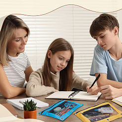 Cuthollow 24шт 12 цвета прямоугольник ткань Оксфорд 3 кольца ручка карандаш сумки на молнии ABAG-CL0001-13