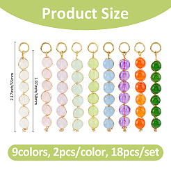 18 шт. 9-цветные подвески из натурального и окрашенного малайзийского нефрита&nbsp;PALLOY-FH00131