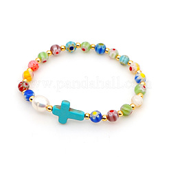 Браслеты из круглых бусин ручной работы в технике лэмпворк KZ7867-3