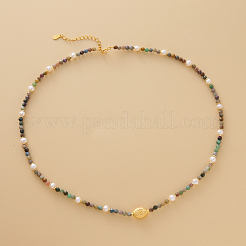 Ожерелья с подвесками овальной формы из натурального индийского агата RJ3624