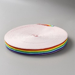 Полосатая лента из полиэстера цвета радуги&nbsp;OCOR-WH0093-21C