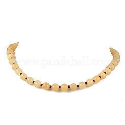 Женские ожерелья из натурального малайзийского нефрита круглой формы диаметром 8.5 мм с бусинами из стеклянных семян NJEW-JN05646-02