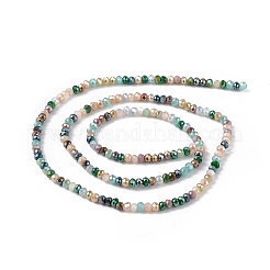 電気メッキガラスビーズセット  そろばん  多面カット  グリーン  3x2mm  穴：0.8mm  約181~186個/連  43~43.5cm&nbsp;X-EGLA-I015-04B