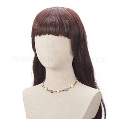 Женское колье из полимерной глины и бисера с арбузом NJEW-TA00059