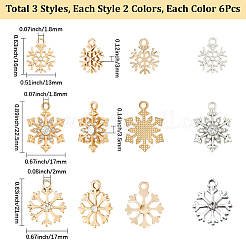 36шт 3 стиля подвески из сплава со стразами&nbsp;FIND-SC0020-03