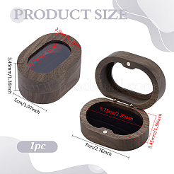 Овальные деревянные коробочки для хранения обручальных колец с бархатной внутри&nbsp;CON-WH0107-32