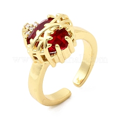 Открытые манжеты из латуни с микропаве кубический цирконий&nbsp;RJEW-P178-02B-G