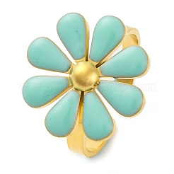 Anillos de esmalte de acero inoxidable 304 para mujer&nbsp;RJEW-U023-01G-01