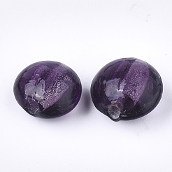 Argento fatti a mano perle di vetro MURANO&nbsp;SLF12MMY-1E