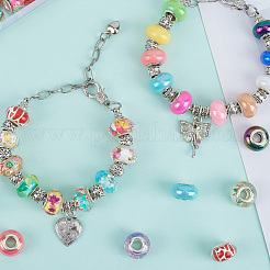 120 шт. 9 стиля европейских бусин-ронделей из смолы RPDL-SP0001-05