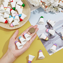 28 шт. 7-х цветные подвески из непрозрачной смолы в виде спортивных мячей RESI-FH0001-58