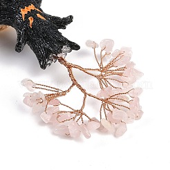 Adornos de árbol de la vida con chips de cuarzo rosa natural con temática de Halloween&nbsp;DJEW-B013-02I