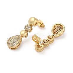 Il micro ottone pavimenta lo zircone cubico ciondola gli orecchini della vite prigioniera&nbsp;EJEW-P252-06C-G