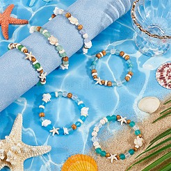 DIY-Set zur Herstellung von Armbändern aus synthetischem Türkis und Magnesit&nbsp;DIY-SC0029-02