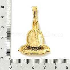 PVD真空メッキ304ステンレスペンダント  観音菩薩のチャーム  ゴールドカラー  37.5x29x4mm  穴：9x4.5mm&nbsp;STAS-L275-11G