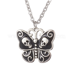 Подвеска в виде черепа и бабочки из сплава эмали на Хэллоуин&nbsp;NJEW-JN05446