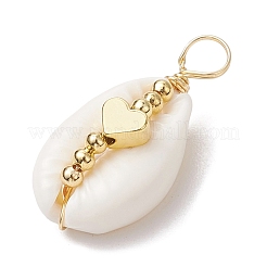 Подвески из натуральной медной проволоки из ракушек каури&nbsp;PALLOY-JF02932-02