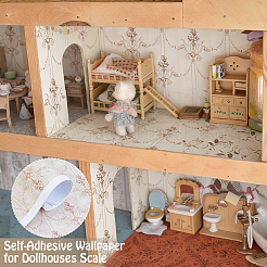 Mini maison de poupée salon chambre papier peint&nbsp;DIY-WH0726-018C